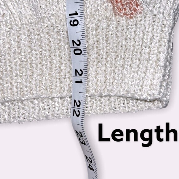Nannell Vintage Embroidered Flowers Rhinestone Knit Sweater Womens Size Small - Picture 10 of 10